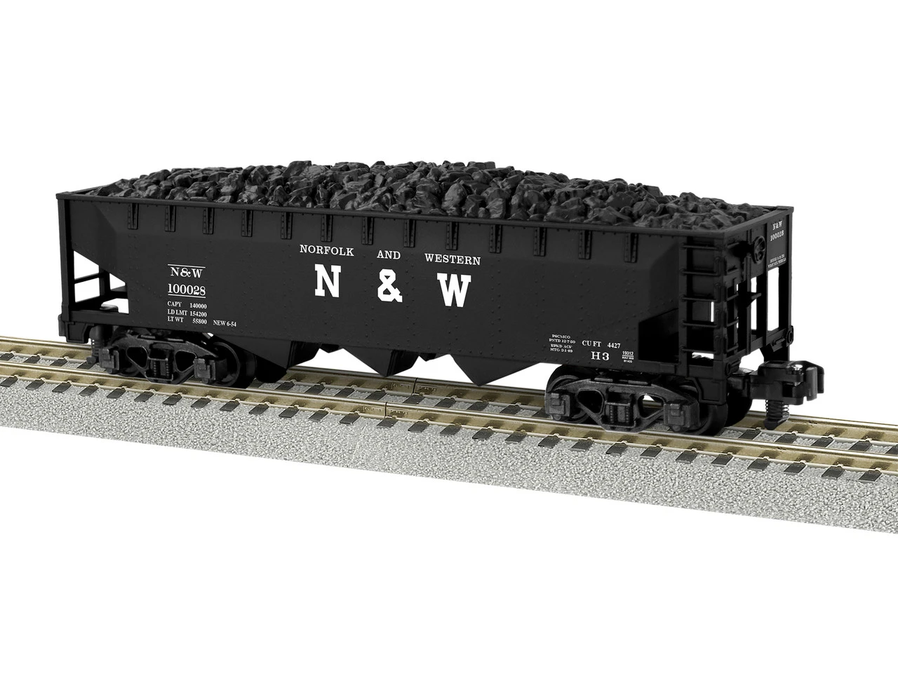Lionel 2219312 S Scale Norfolk & Western 3 Bay Hopper #100028 1 Lionel 2219312 S Scale Norfolk & Western 3 Bay Hopper #100028