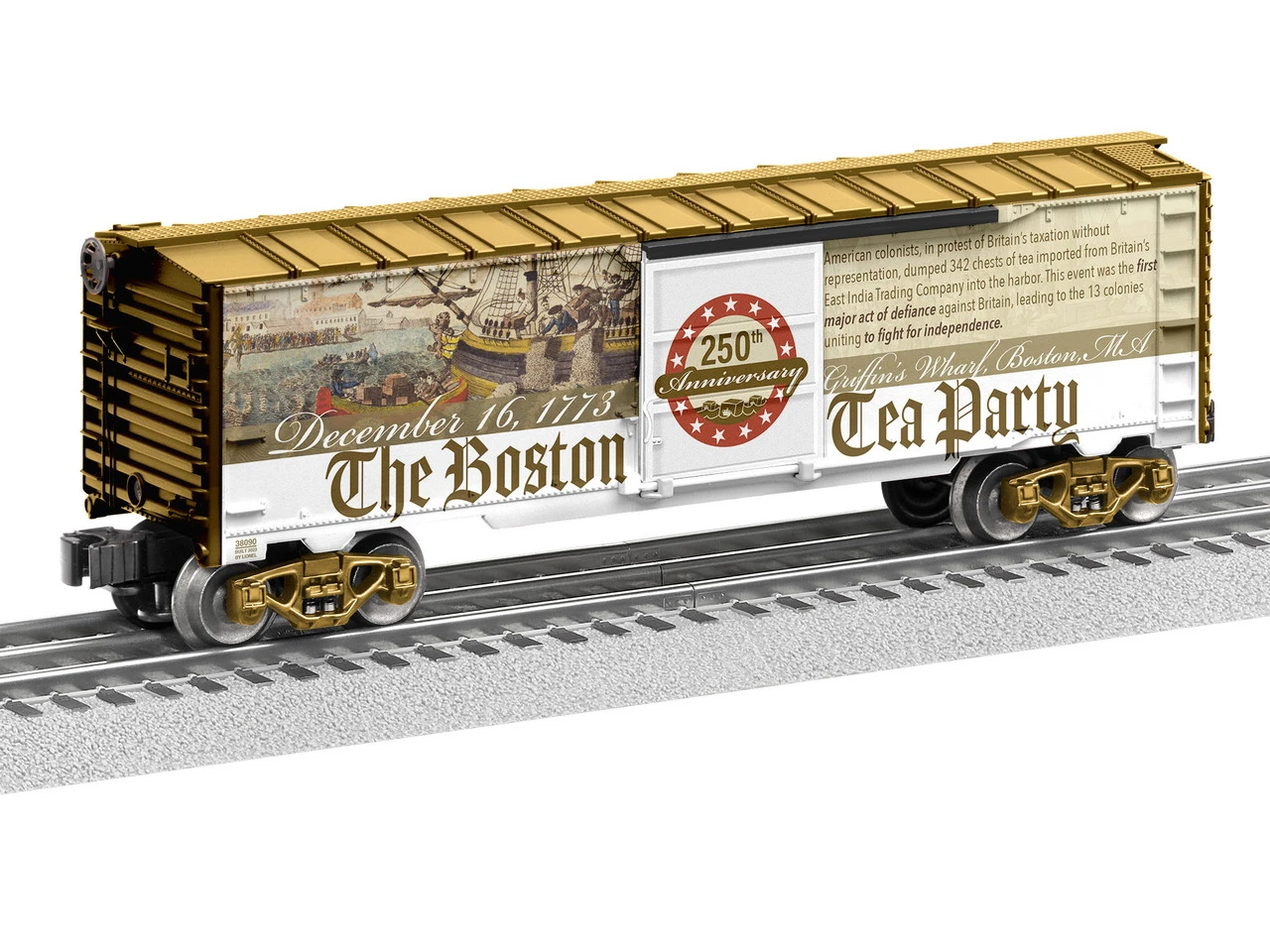 Lionel 2338090 O Scale American History Boston Tea Party Boxcar 1 Lionel 2338090 O Scale American History Boston Tea Party Boxcar