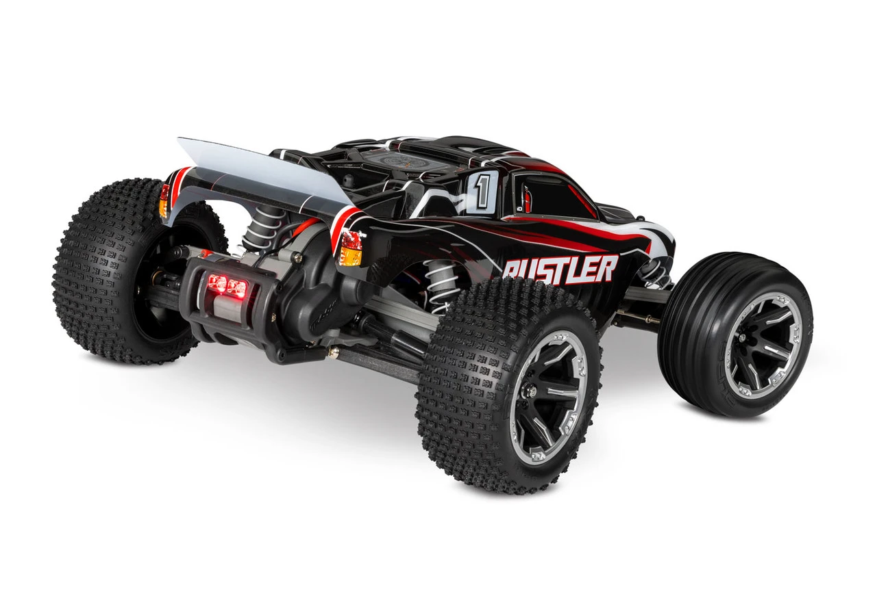 Traxxas Rustler 1/10 RTR Stadium Truck W/XL-5 ESC, TQ 2.4GHz Radio, Battery & DC Charger, LED Lighting (Black) 3 Traxxas Rustler 1/10 RTR Stadium Truck W/XL-5 ESC, TQ 2.4GHz Radio, Battery & DC Charger, LED Lighting (Black) - Image 3
