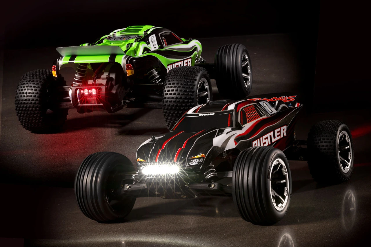 Traxxas Rustler 1/10 RTR Stadium Truck W/XL-5 ESC, TQ 2.4GHz Radio, Battery & DC Charger, LED Lighting (Black) 5 Traxxas Rustler 1/10 RTR Stadium Truck W/XL-5 ESC, TQ 2.4GHz Radio, Battery & DC Charger, LED Lighting (Black) - Image 5