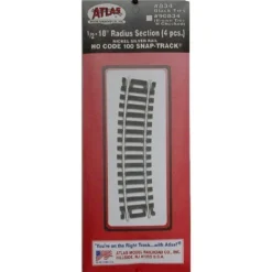 Atlas 834 HO Code 100 Nickel Silver 1/2-18" Radius Snap-Track 7 Atlas 834 HO Code 100 Nickel Silver 1/2-18" Radius Snap-Track -Rc Toys & Trains atl834 atlas 834 ho code 100 nickel silver 1 2 18 radius snap track 773751959 11661.1609689341