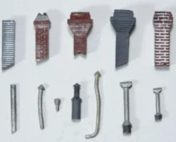 JL Innovative 496 HO Scale Chimneys & Stovepipes Detail Set (12)