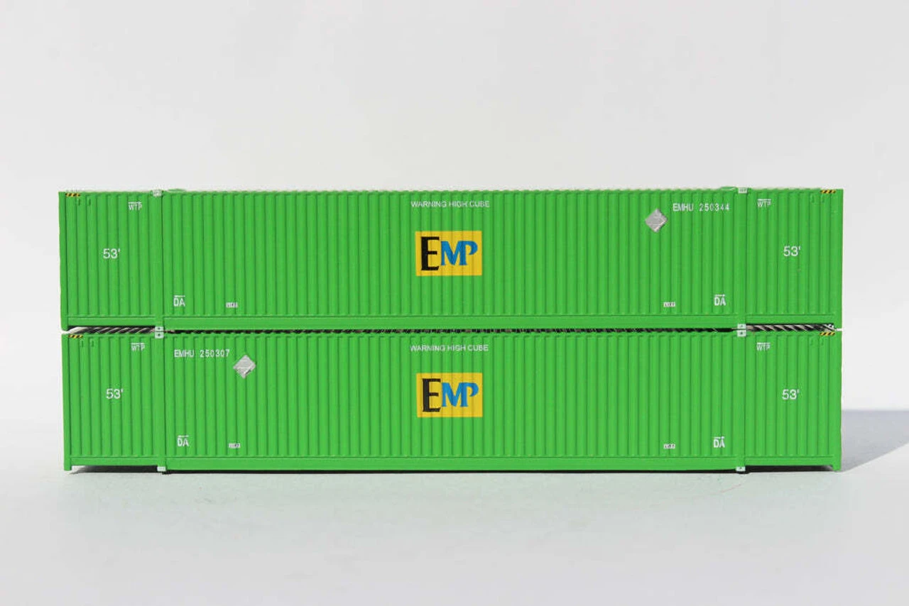 Jacksonville Terminal 537026 N Scale EMP 53' High Cube Corrugated Containers (2) 1 Jacksonville Terminal 537026 N Scale EMP 53' High Cube Corrugated Containers (2)