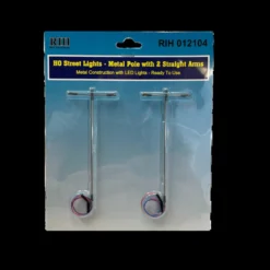 Rock Island Hobby 012104 HO Scale Metal Pole 2 Straight Arms