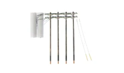 Woodland Scenics Woodland US2281 O Scale Pre-Wired Poles Double Crossbar -Rc Toys & Trains woo2281 woodland us2281 o scale pre wired poles double crossbar 2 83912.1660995783