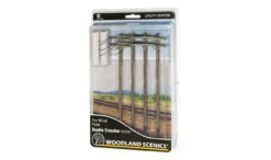 Woodland Scenics Woodland US2281 O Scale Pre-Wired Poles Double Crossbar -Rc Toys & Trains woo2281 woodland us2281 o scale pre wired poles double crossbar 29085.1662968840